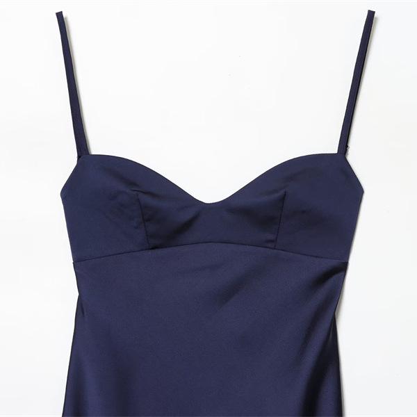 2025 Asymmetrical Lace Slip Dress: European & American Silk Satin Fashion