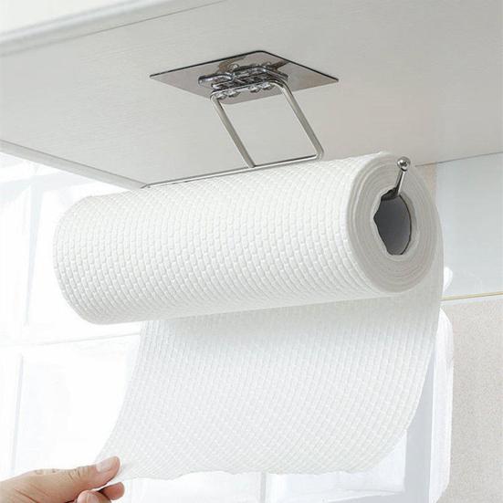 180 Degrees Rotation Paper Roll Holder Wall Mounted Stainless Steel Moisture-proof Paper Towel Rack Bathroom Accessories