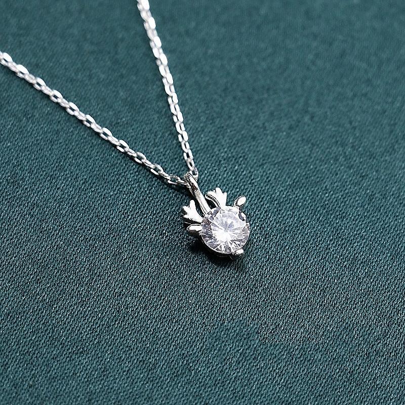 

Elk Horn Necklace: Japanese & Korean Style, Women s Zircon Clavicle Chain, Christmas Fashion Jewelry