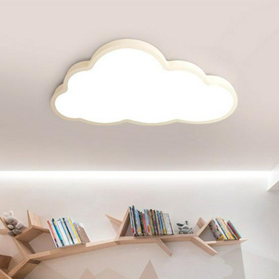 Dimmable LED Ceiling Lamp - Wrought Iron Cloud Design for Kids' Room