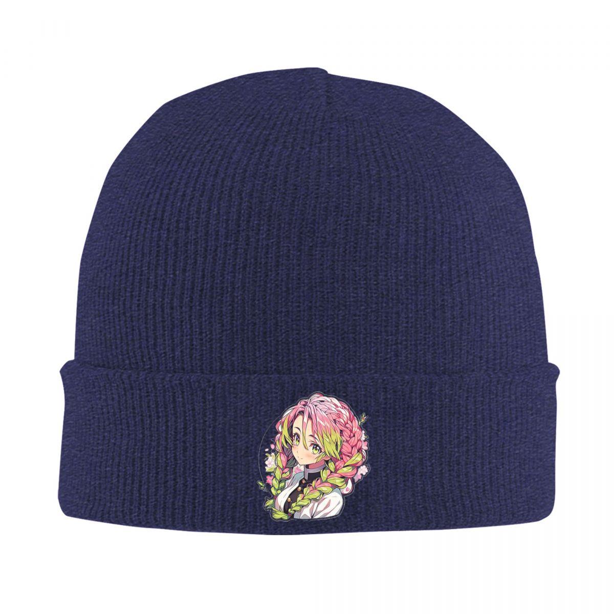 

Mitsuri Kanroji And Iguro Obanai Warm Knitted Cap Fashion Bonnet Hat Autumn Winter Outdoor Beanies Hats for Unisex Adult One Size