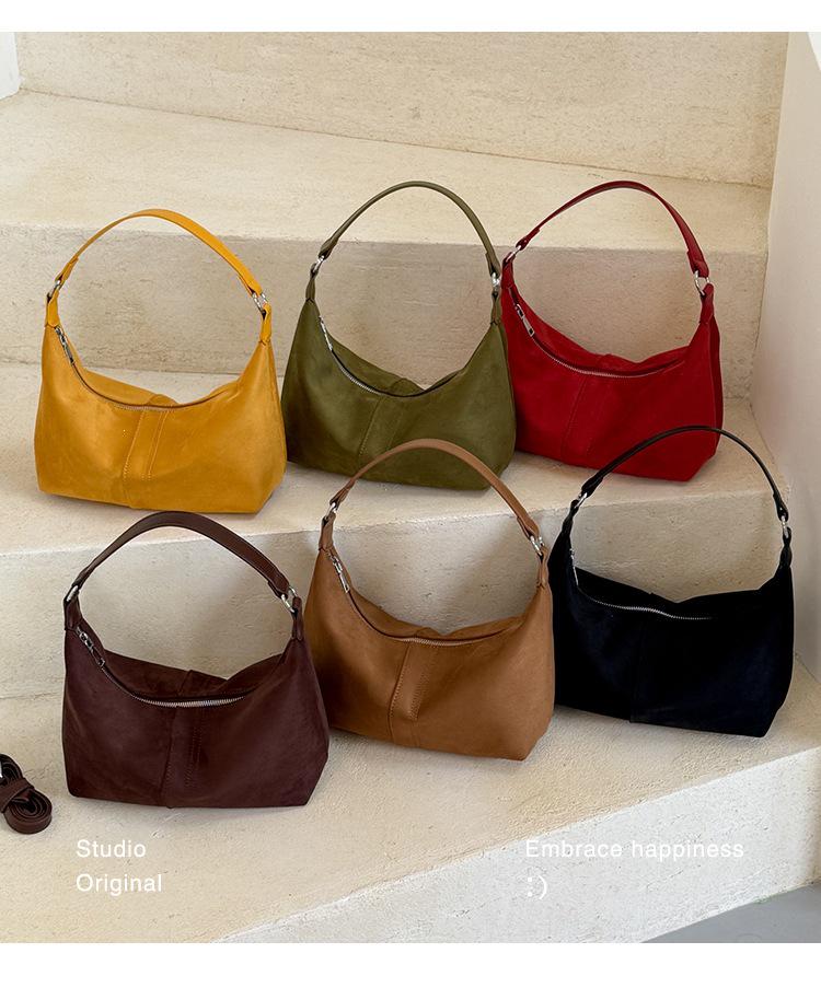 Suede Velvet Women's Large Capacity Crossbody Tote Bag - Winter Solid Color Casual Handbag