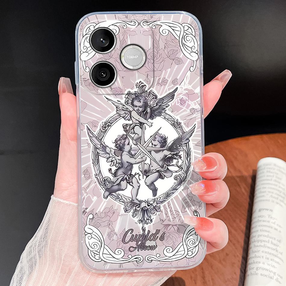 Phone Case For Honor 600 Lite 500 Smart 5G Cute Fish Bubble Phone Cover Soft Transparent Silicone Anti Slip Lightweight Funda