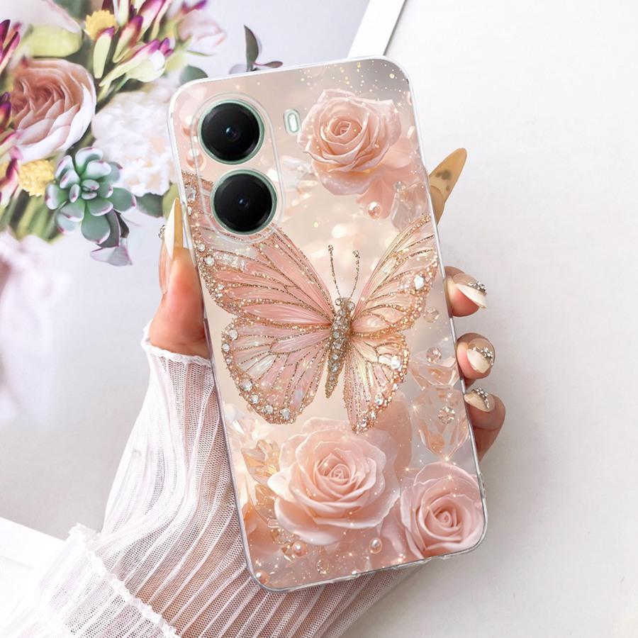 Case For Xiaomi Poco X7 Pro Cover X 7Pro Transparent Butterfly Painting Soft Back Cases For Xiaomi PocoX7 X 7 Pro 5G Clear Capa