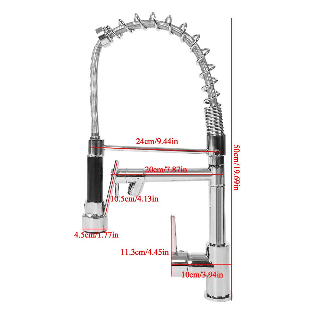 Messing Küchenspüle 3 Griffe Mischbatterie mit Ausziehschlauch Heiß Kalt Wassermischer Hahn #2