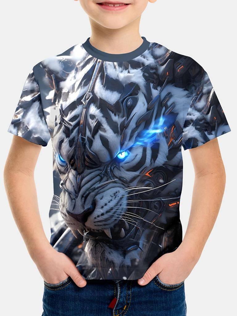 Summer Kids Clothes Boys 3D Print Tshirt Short Sleeve Children Clothes Casual Streetwear