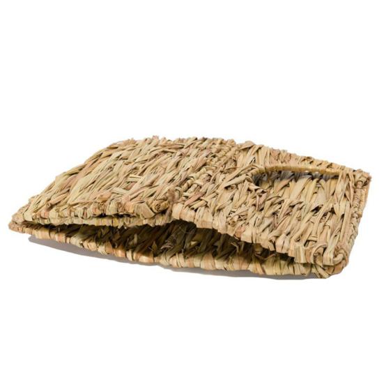 Woven Grass Straw Small Pet Rabbit Hamster Cage Nest House Chew Toy Foldable Bed