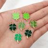 48pcs Four Leaf Clover Four Leaf Clover Charm Pendants Alloy Shamrock Charms  for DIY Crafts