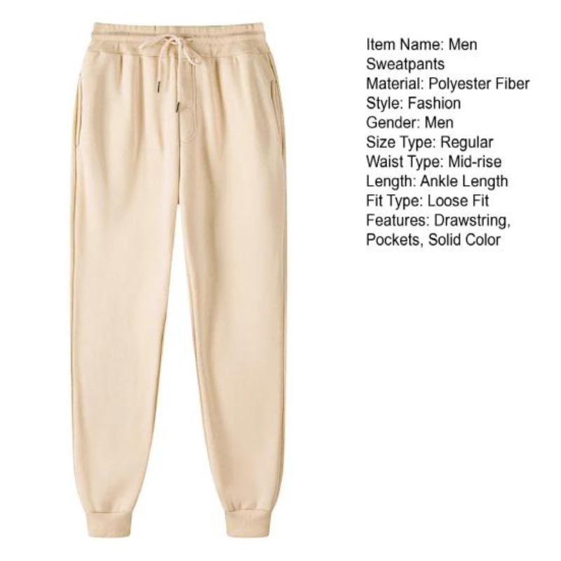 Yousheng Herren Trainingshose Mittelhoch Elastischer Bund Verstellbarer Kordelzug Sporthose mit Taschen Unifarben Lässige Hose Tägliche Kleidung
