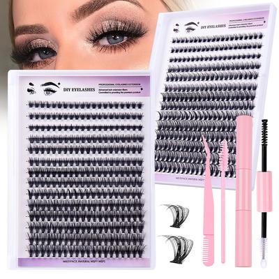 280 Büschel Dicke D-Song Falsche Wimpern Set 8-16mm30P Einzelbüschel DIY Segmentierte Wimpern