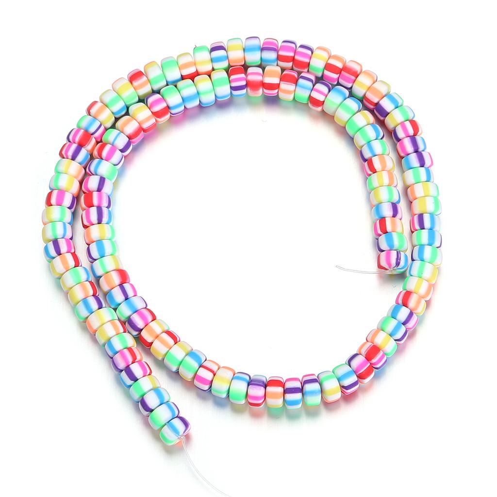 1String Polymer Clay Beads Colorful Loose Spacer Flat Round Beads For DIY Bracelet Necklace Charm Jewelry Accessories Wholesale