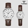 Toleuso T107L-Ssbr Classico Quartz Couple Watch Men'S & Women'S Leather Watch