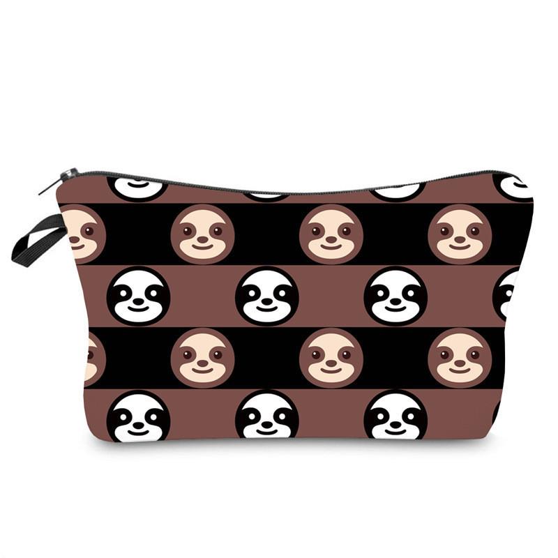 Stylish European And American Sloth Pattern Makeup Bag Ladies Handbag For Travel