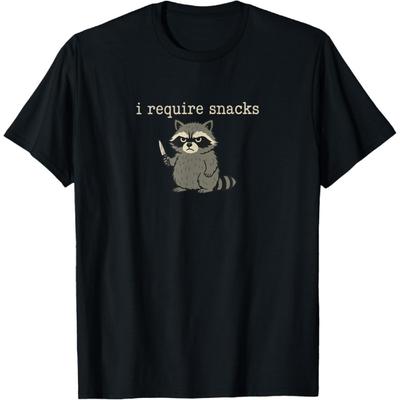 Funny Raccoon, I Require Snacks T-Shirt