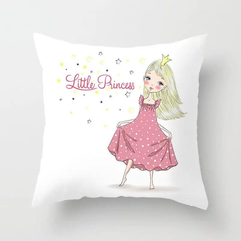Bedroom Living Room Sofa Bed Decorative Pillowcase Home Decor Cute Girl Princess Cushion Cover