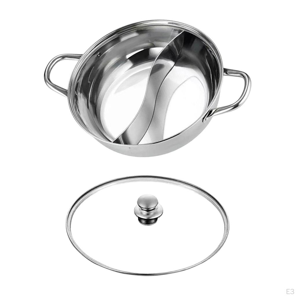 Mandarin Duck Pot Shabu Stainless Steel Cooking for Induction Cooktop Divided