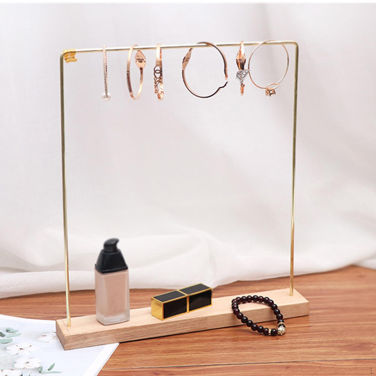 Necklace Stand Holder Hanging Jewelry Display Rings Multipurpose Display, Wooden Shows