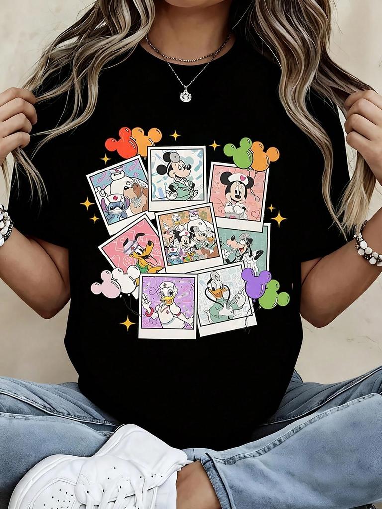 Happy Mickey Minnie Donald Daisy Cute TShirt Unisex