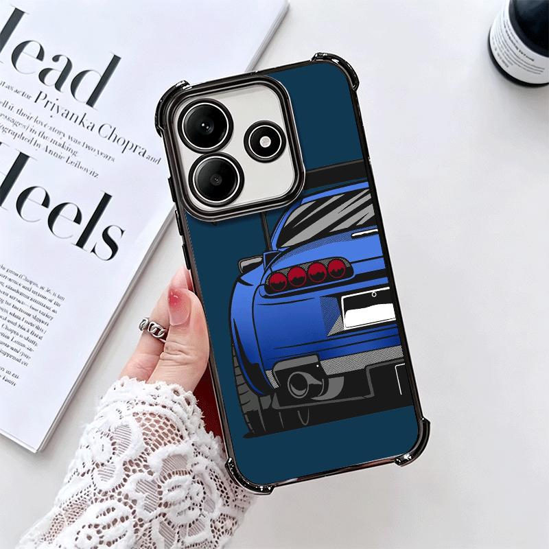 JDM Sports Cars Minimalist Design Plating Phone Case For Xiaomi Redmi Note 14 15 Pro Plus 13 12 11 11S 11T 10 9S 9 5G Anti-Fall