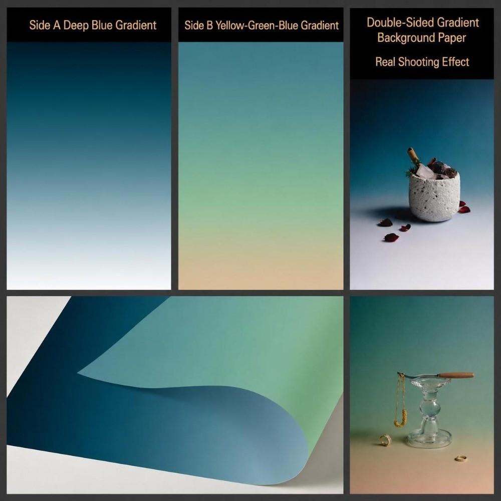 Double Sided Photography Backdrops Gradient Color Photo Wallpaper Props for Photo Studio