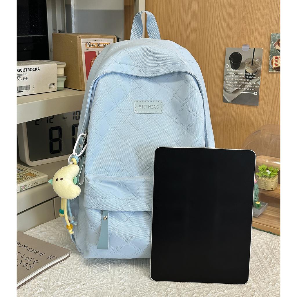 Schoolbag Women's Simple Backpack Japanese New Solid Color Small Fresh Junior High School Student College Student Backpack Campus Niche Schoolbag