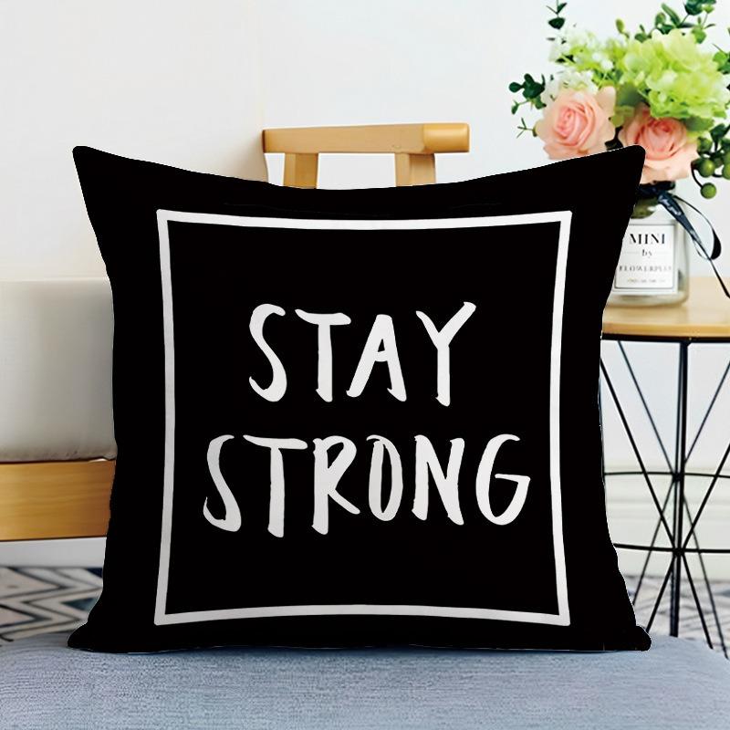 Black And White Ins Style Printed Decorative Pillowcase Bedroom Living Room Square Cushion Pillowcase