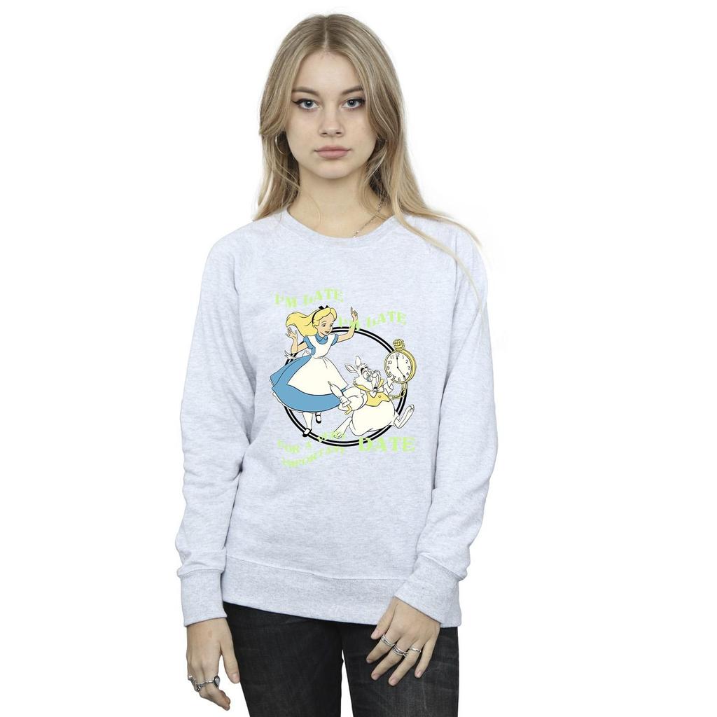Disney Womens/Ladies Alice In Wonderland I´m Late Sweatshirt