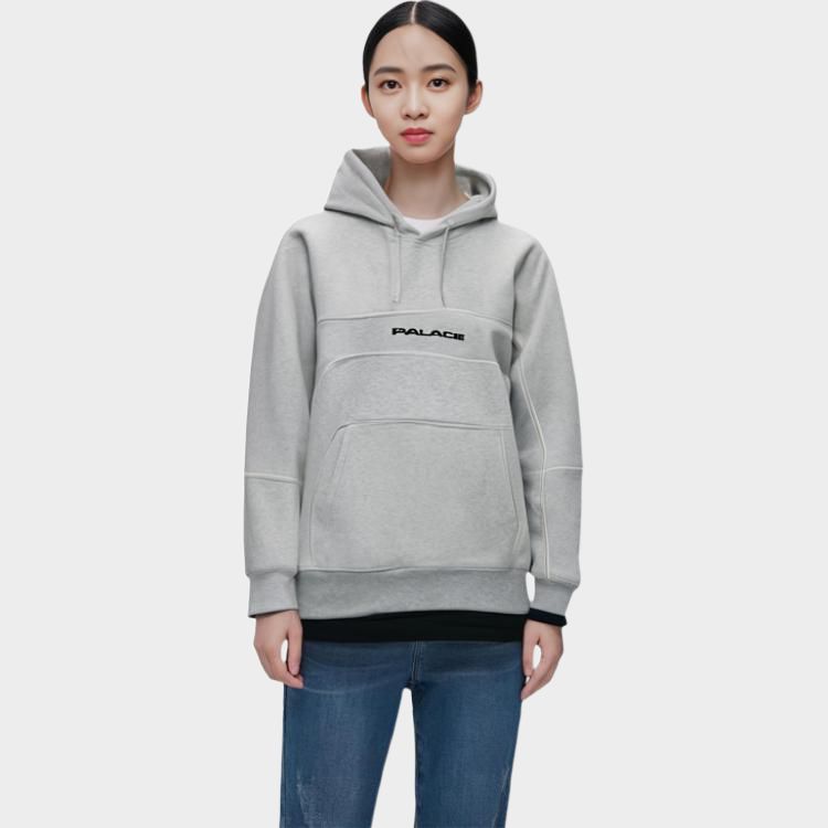 Palace Track Hood Grey Marl Unisex Tops P25CS020