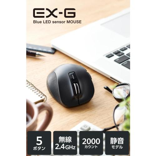 Bezdrátová myš ELECOM (Přijímač v ceně) Velikost L 5 knoflíků (Vybaveno tlačítky zpět a vpřed) Tichý BlueLED Grip Master Black M-XGL10DBSBK
