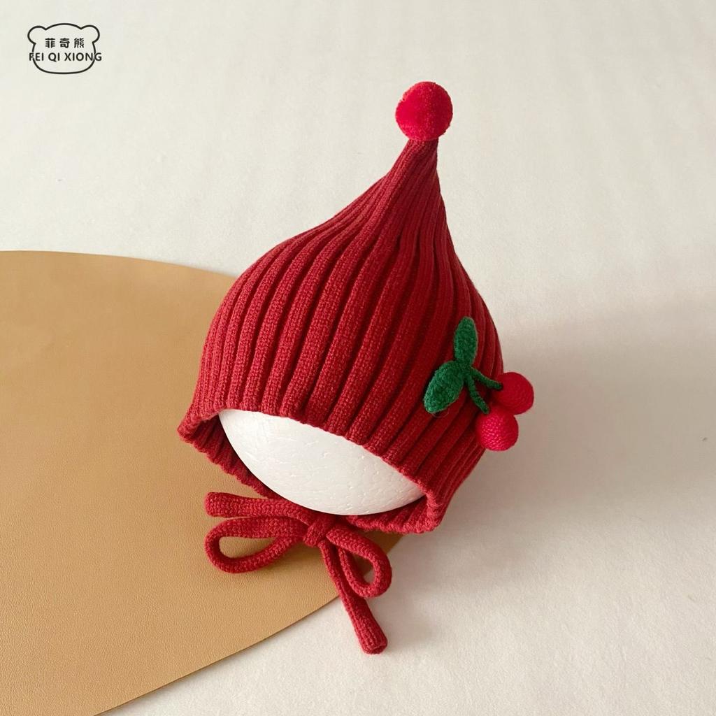 Baby Winter Oorbescherming Gebreide Muts Schattige Elf Puntmuts Warm Met Kinband Muts Baby
