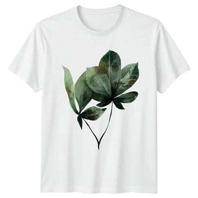 Watercolor Botanical Palmate Leaf Art TShirt Tropical Foliage Nature