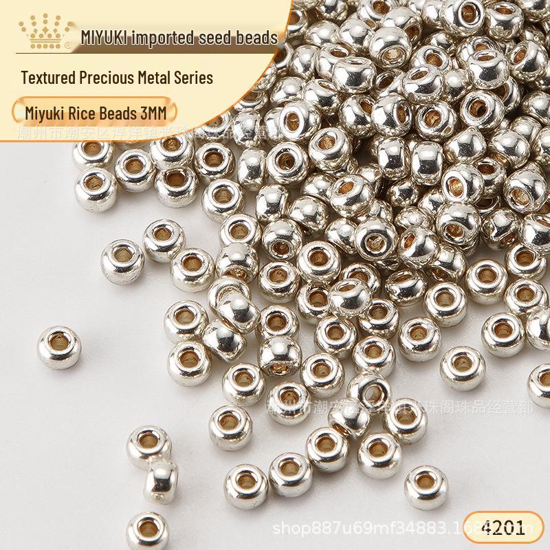 1.5mm-3mm Metallic Texture Miyuki Rice Beads for Embroidery DIY Accessories