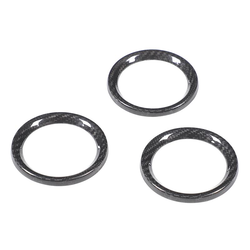 Real Carbon Fiber Central Control trument Panel Clock Decoration Ring Suitable for Nissan 370Z Z34 2009- Black Carbon Fiber