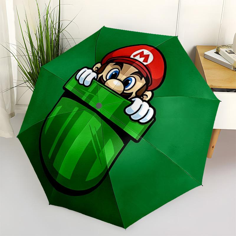 1pc Pocket Mario Automatic Folding Umbrella - Lightweight, Retractable Design with 8-Rib Durability, Perfect for Outdoor23