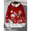 3D Print Sweatshirts Funny Santa Claus Graphic Harajuku Hoodies Blouse Men's Clothing