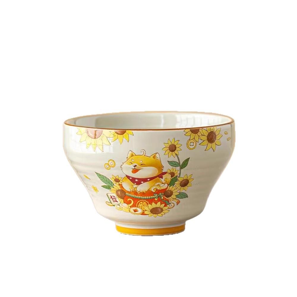 Grass And Wood Ash Cute National Tide Wind Rich Dog Large Master Cup Single Cup Ceramic Household Teacup Women'S Tea Kung Fu Tea Set