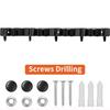 1 Heavy-Duty Metal Tool Rack with 4 Slots and 5 Hooks - Wall-Mounted Garden Tools, Broom, Mop and Garage Equipment, Tool Rack St