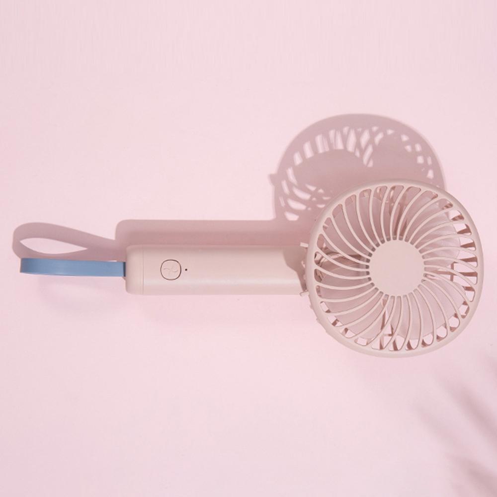 

F20 Rotating Pocket Fan Portable Handheld USB Rechargeable 3 Speed Cooling Fan Pink