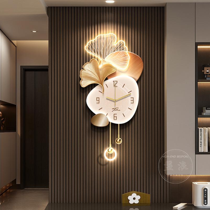 Horloge Murale de Salon Design de Luxe Créativité Horloge Numérique LED Restaurant Silencieuse Horloge à Quartz Couloir Montre Murale Décoration de Maison