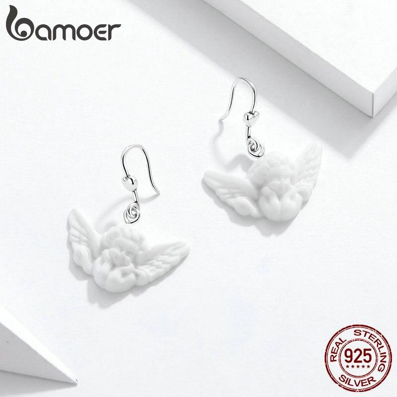 

BAMOER простые серьги-гвоздики «Маленький ангел» для женщин, ювелирные изделия из стерлингового серебра 925 пробы 925 silver