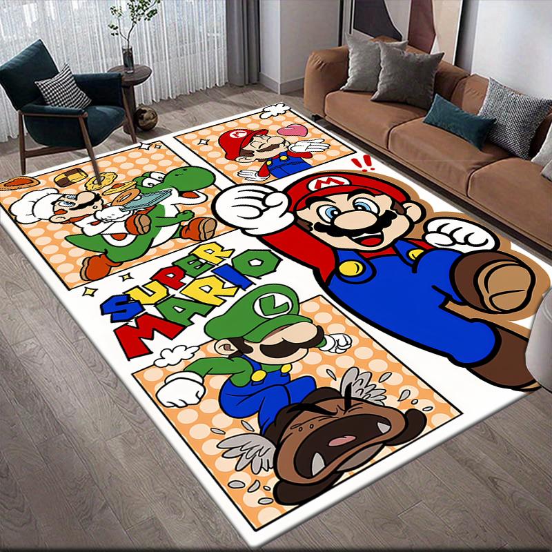 Super Mario Poster Area Rug, Mario Fan Soft Carpet, Great Gift.chl