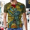 2022 Summer Latest 3d Printing Tarot style Men's Fashion Harajuku Short-Sleeved O-Neck Men's Oversized T-Shirt Men clothing Tops