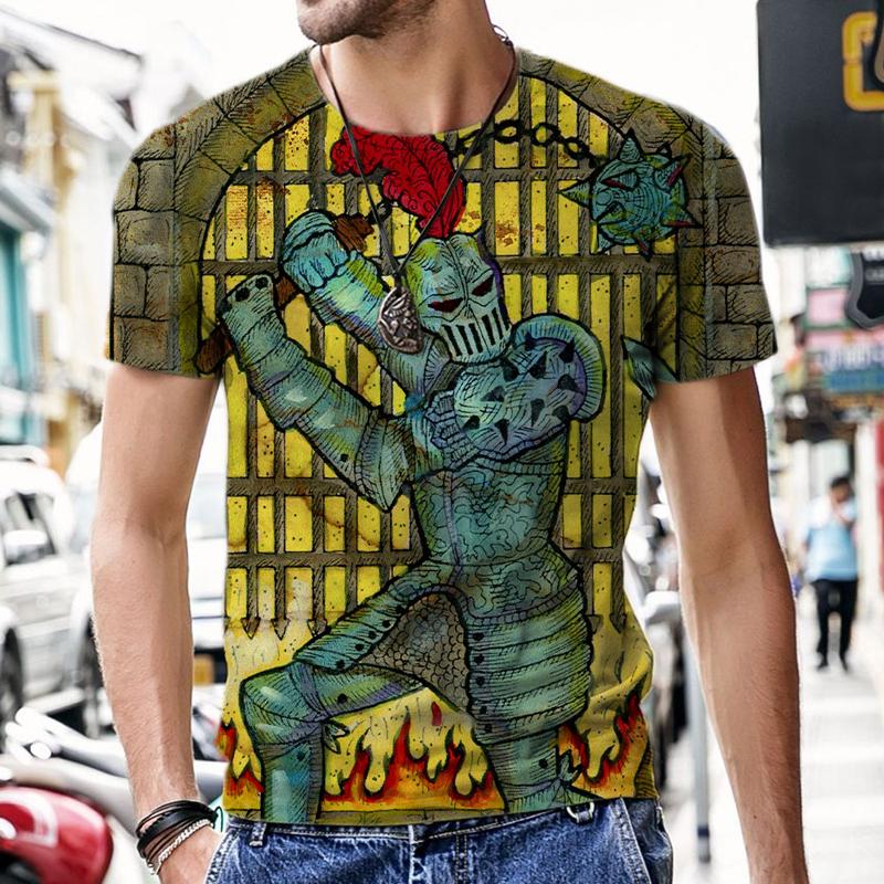 

2022 Лето Последние 3D Печать Таро Стиль Мужская Мода Harajuku Короткие Рукава O-образный Вырез Мужская Футболка Оверсайз Мужская Одежда Топы 4XL серый