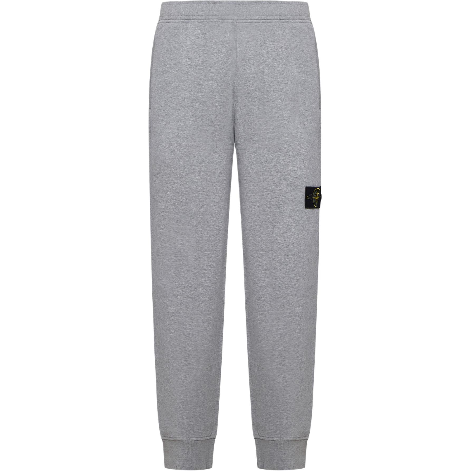 

Stone Island Solid Logo Label Mid Waist Tapered Knit Joggers Men Joggers Gray 811560920-V0M64 M