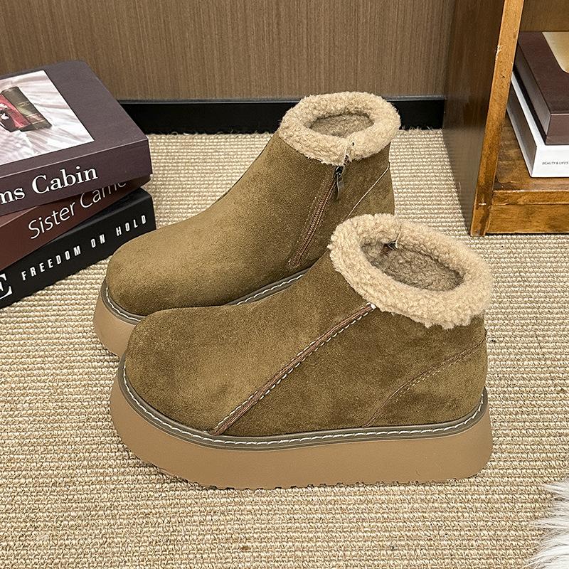 Moda donna leggero suola morbida inverno caldo pelliccia uno stivali da neve fodera imbottita antiscivolo casual sportivi stivali di cotone