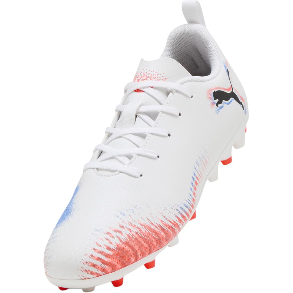 Puma Future 8 Play Mg Versatile Comfortable Low-Top Kids Soccer Shoes Kids Soccer Shoes White Orange-Red Black 108623-01