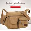 Retro Shoulder Belt Bags Canvas Male Shoulder Bag Business Single-shoulder Bag  Outdoor