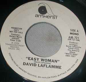 

7inch Record DAVID LAFLAMME - Easy Woman AM721 Amherst Records 1976 US Rock Used