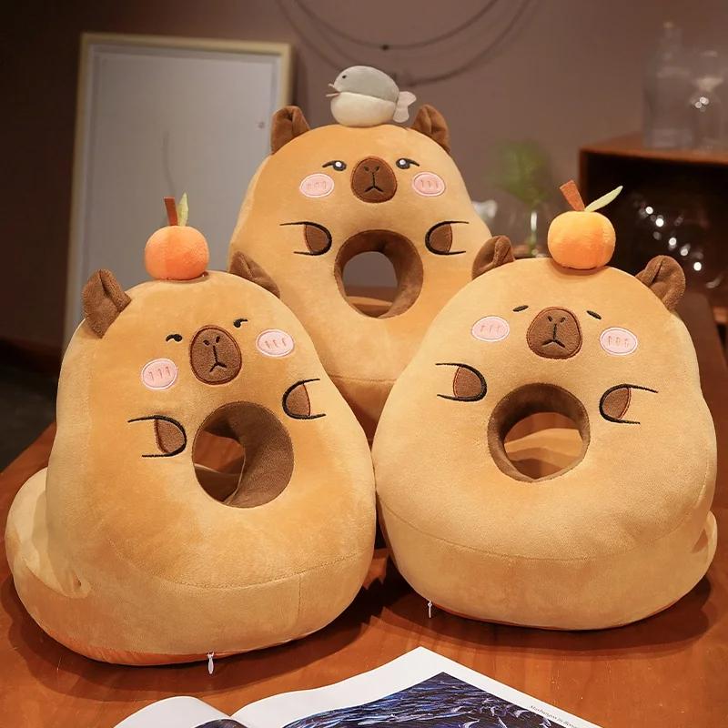 Nový plyšový polštář Capybara na spaní Kreslený polštář Capibara pro kancelářskou židli Pas Opěrka zad Pohovka Domácí dekorace Dárky