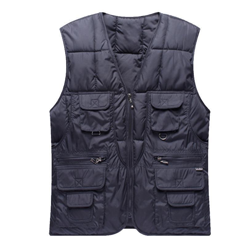 2023 Men's Warm Outdoor Fishing Vest - Autumn/Winter, Multiple Pockets, Loose Fit